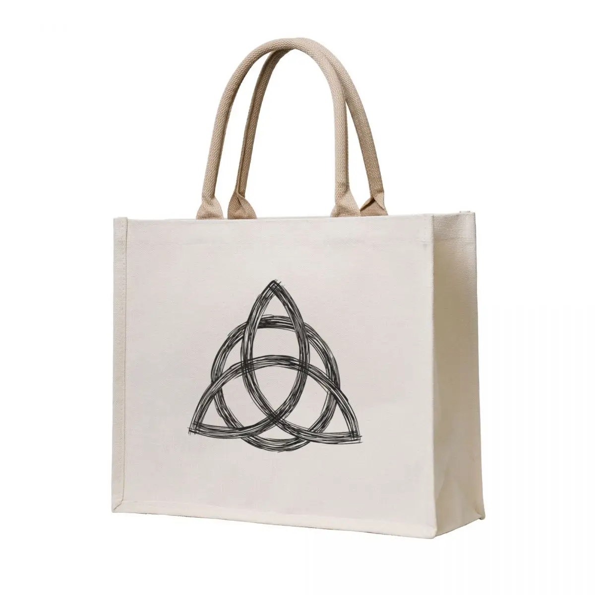

Charmed Sign / Triquetra / Witches Knot / Witch Symbol Drawing for Spiritual Women Tote Bag large size bags