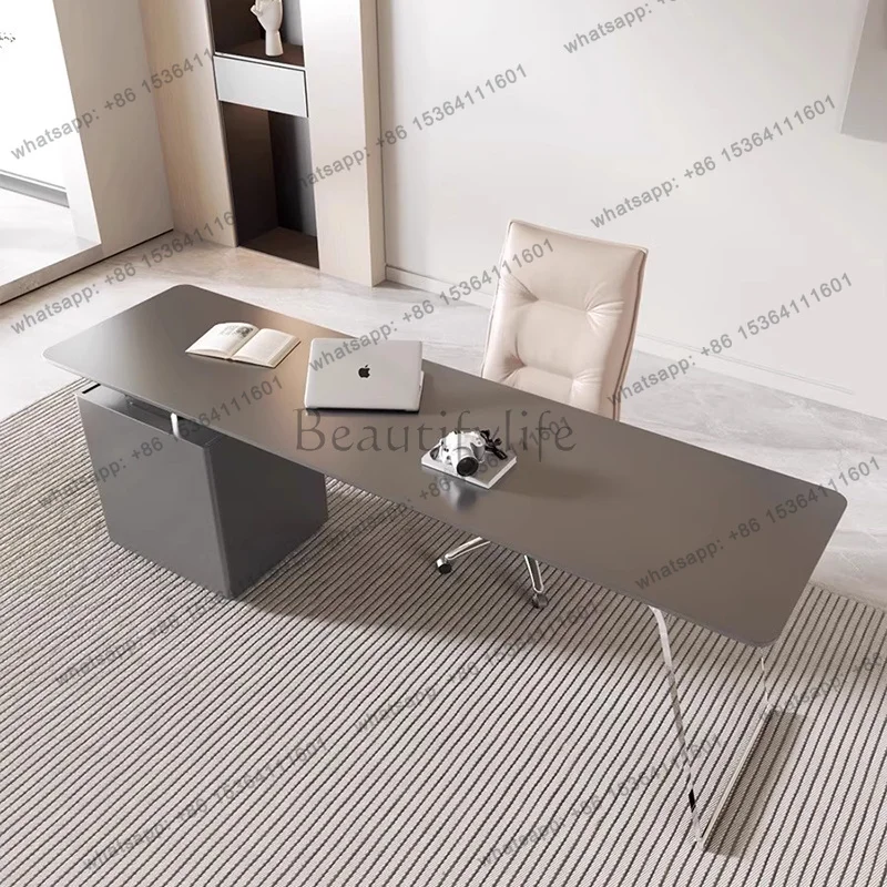 zj.Minimalist Standing Office Desk Modern Long Design European Office Desk Display Aesthetic Computer Escrivaninha Trendy Furnit