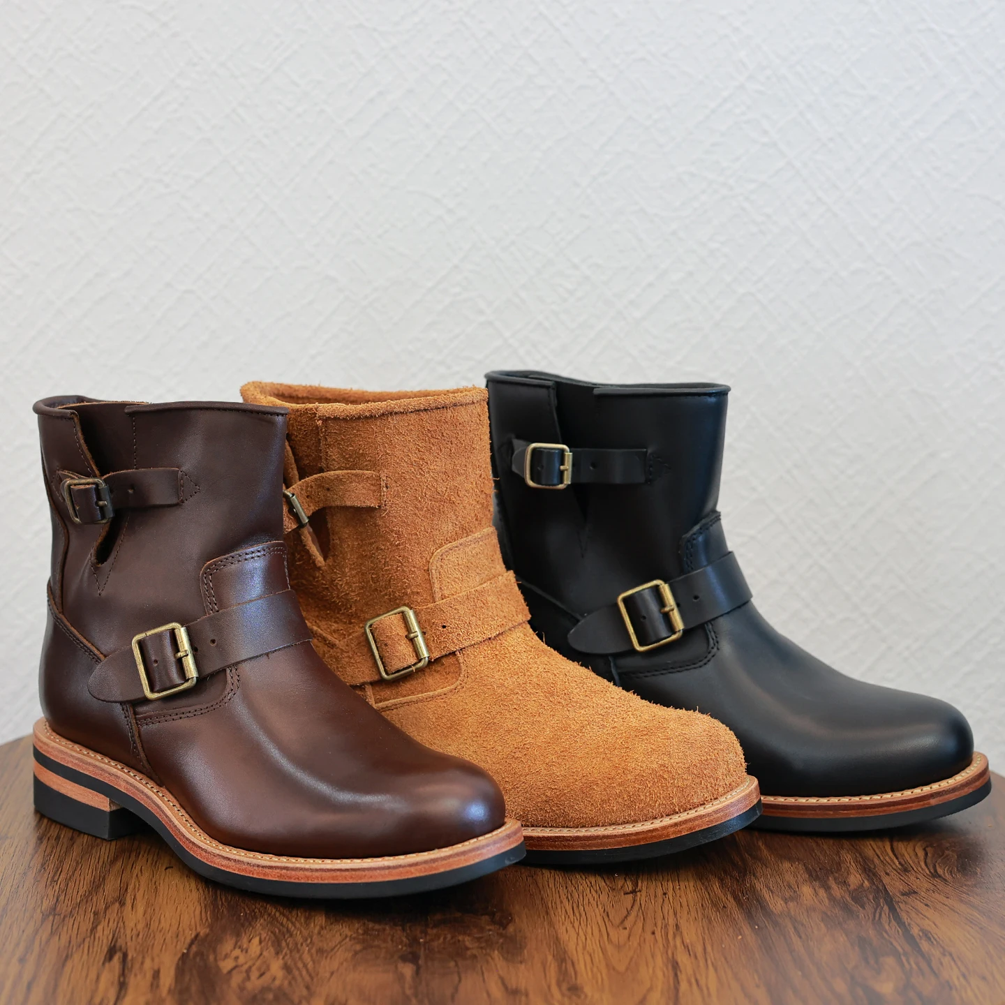Leather Short Tube Engineer Casual Boots Top Layer Cowhide Horse Boots Men's Motorcycle Boots