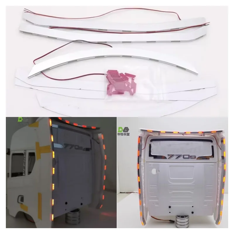 Dige Simulation Red Lamp Flanking Lights For 1/14 Tamiya RC Truck Car Scania 770S 6X4 56368 8X4 56371 Diy Parts Rc Accessories