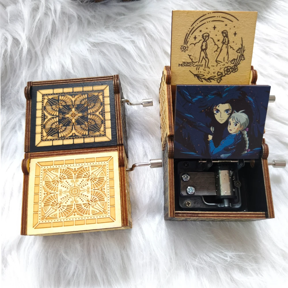 حار خمر صندوق تشغيل الموسيقى أنيمي موضوع الموسيقى ديكور المنزل خشبية اليد مكرنك صندوق تشغيل الموسيقى عيد الميلاد عيد الميلاد هدية عيد الحب #2