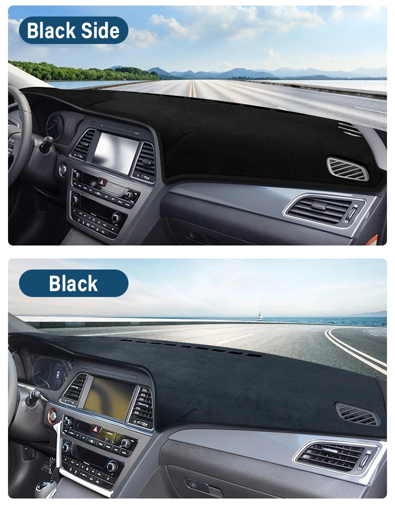 Für Hyundai Sonata LF 2015 2016 2017 2018, Flanell, Auto-Armaturenbrett, Anti-UV-Abdeckung, Sonnenschutz, Matten, vermeiden Sie Lichtpolster, rutschfeste Teppiche – Detail 9
