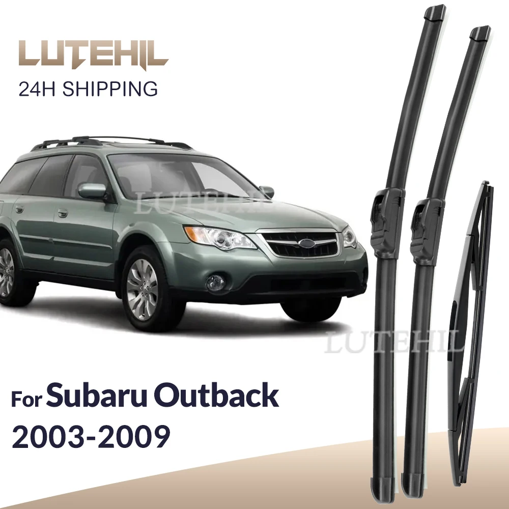 

For Subaru Outback MK3 BL BP 2003-2009 2004 2005 Wiper Front&Rear Wiper Blades Windshield Windscreen Window Brushes 24"+18"+14"
