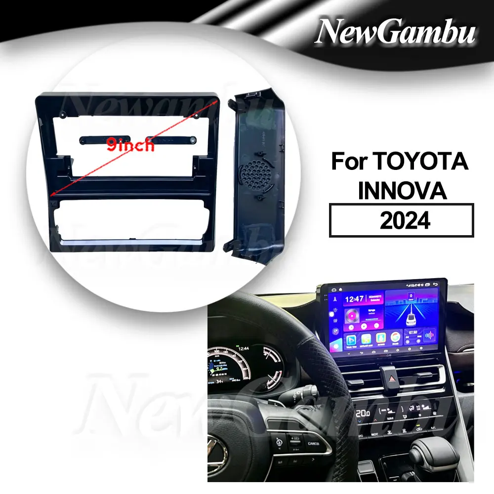 NewGambu 9 inch 2Din Car DVD Frame Audio Fitting Adaptor Dash Trim For TOYOTA INNOVA 2024 Frame No Cable