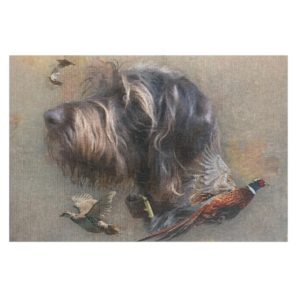 German Wirehaired Pointer, Hunting dog Jigsaw Puzzle Name Wooden Toy Personalised Jigsaw Animal Puzzle