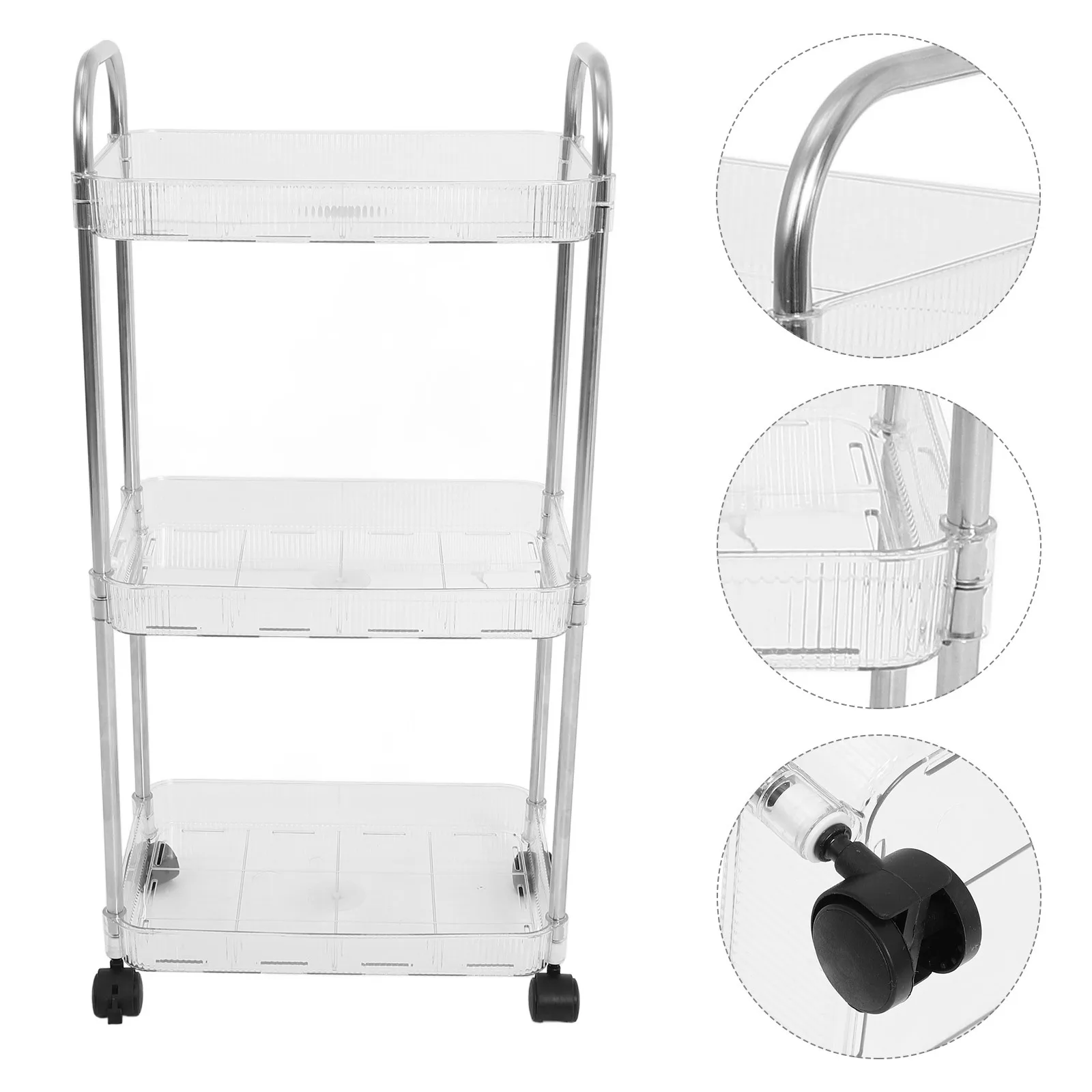 

Multi-Tier Rolling Salon Cart Multi-Functional Storage Trolley Reusable Hair Salon Organizer for Bathroom Spa and Beauty Parlor