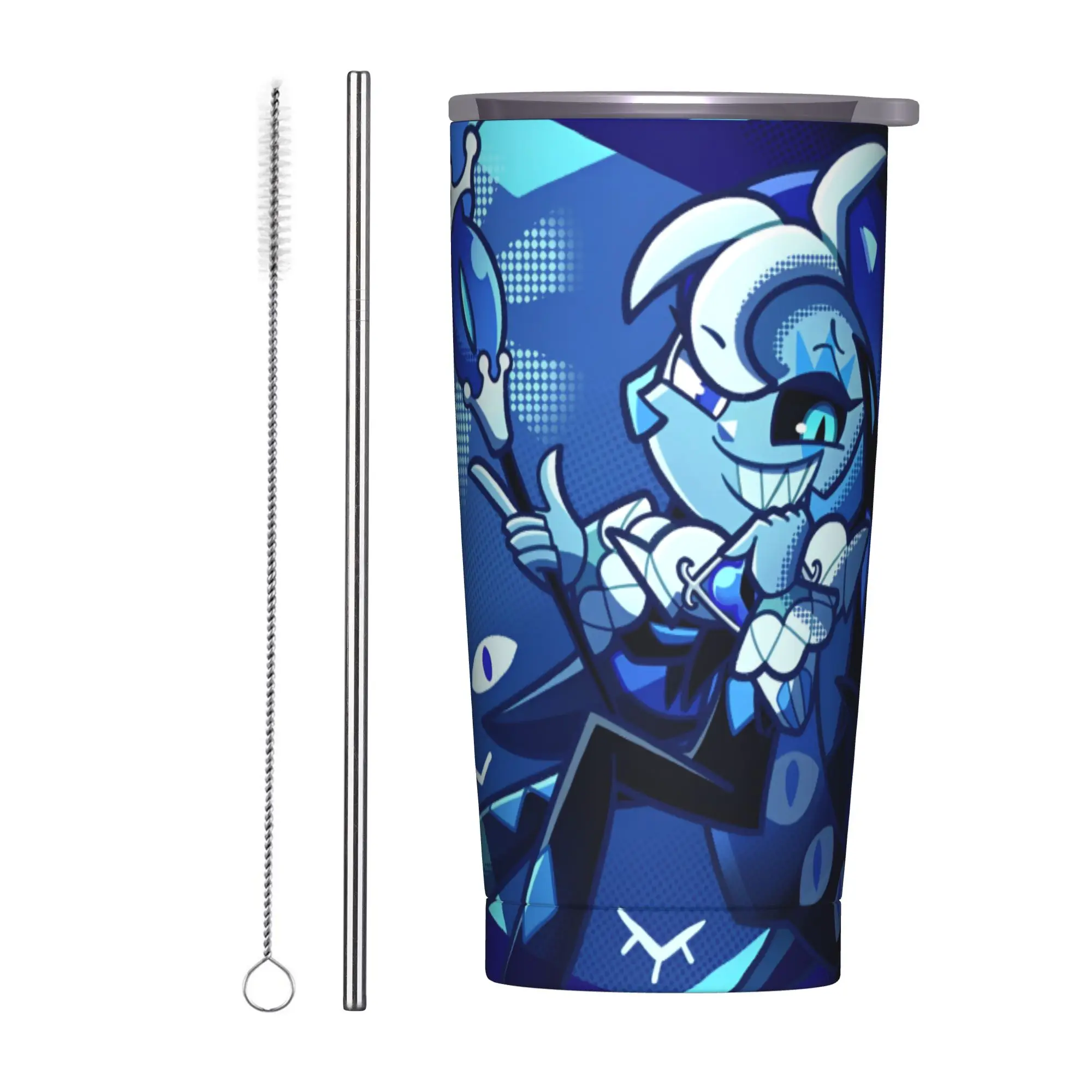 Shadow Milks Cookies Run Kingdom Insulated Tumbler with Straws Cartoon Anime Vacuum Coffee Mugs Outdoor Travel Bottle Cups, 20oz