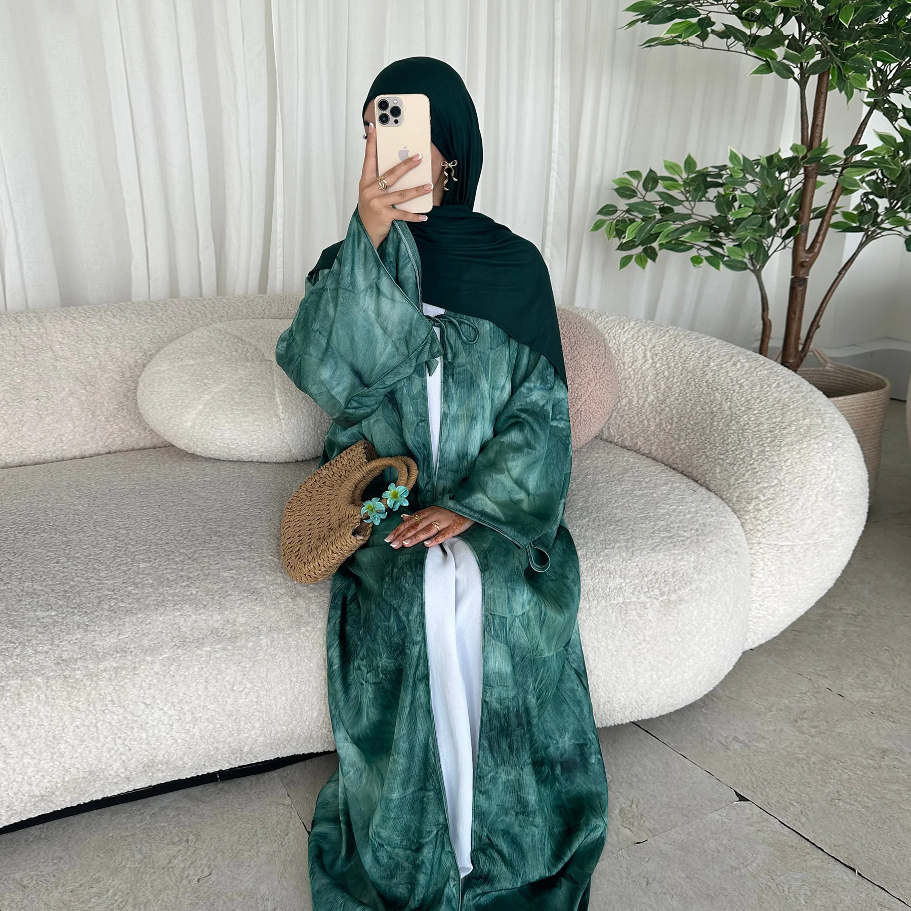 

Eid Abaya Women Tie Dye Print Cardigan Dress Muslim Vestidos Largos Morocco Abayas Party Caftan 2026 Kaftan Arab Long Robe