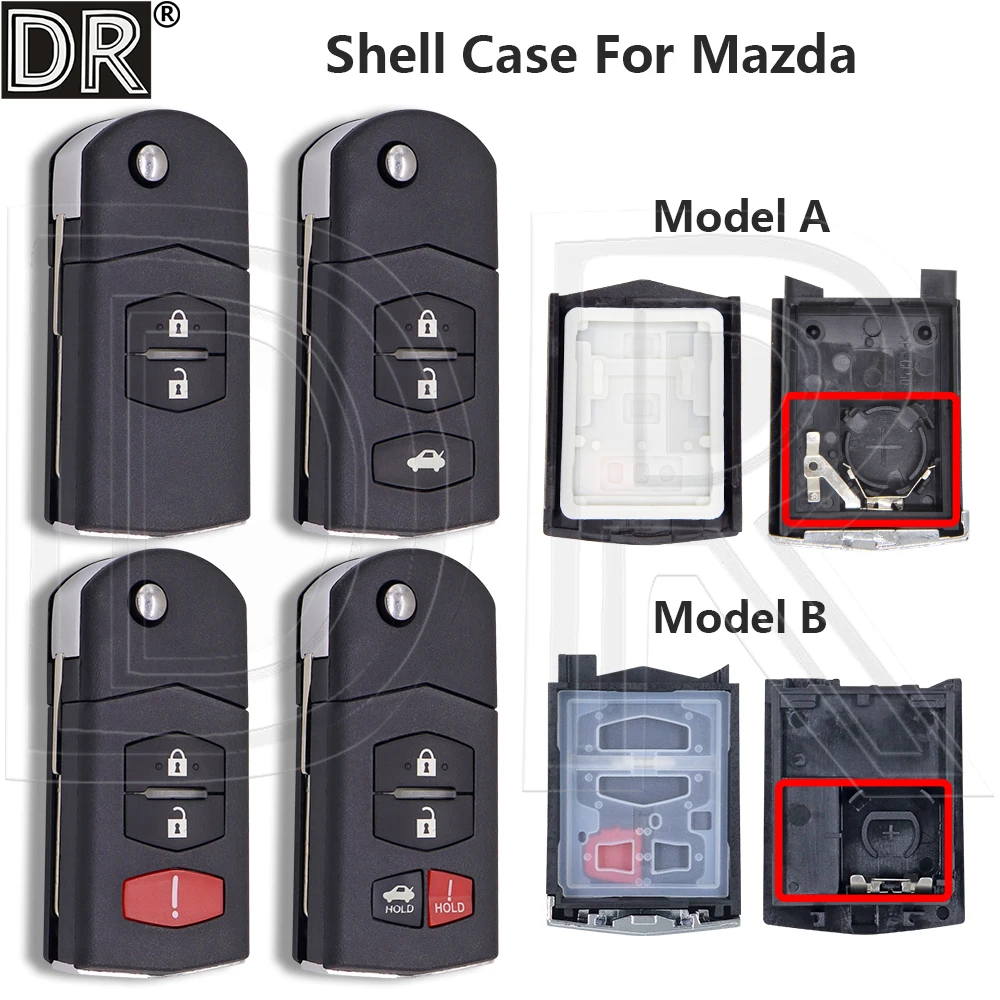 Great Replacement Flip For Mazda 2 3 5 6 MX-5 MPV RX-8 CX7 Miata Speed 3 CX9 Raptor M2 M3 M5 M6 Car Remote Key Shell Case