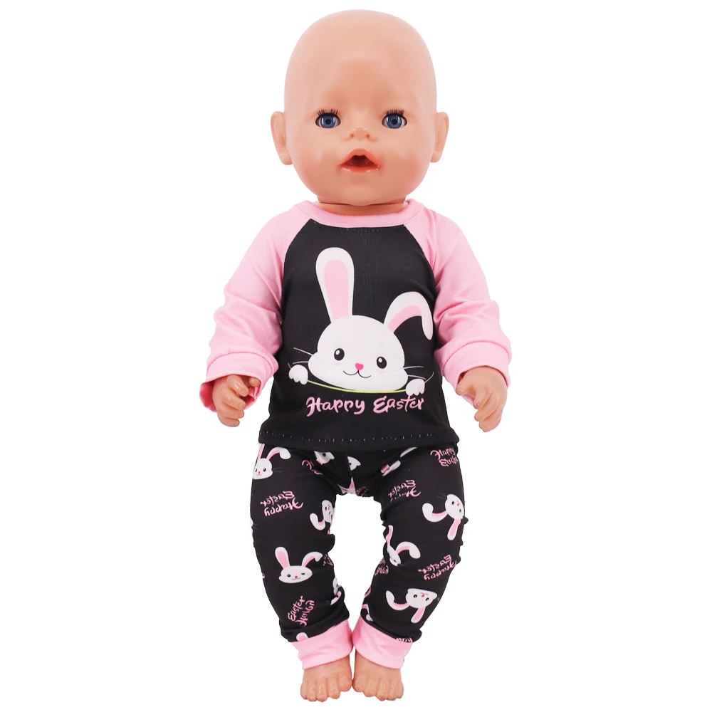 Leuke Bedrukte Pyjama Pop Kleding Voor 43Cm Baby Reborn & 18Inch Meisje Amerikaanse Pop Accessoires, Onze Generatie Baby Sokken Kid Speelgoed