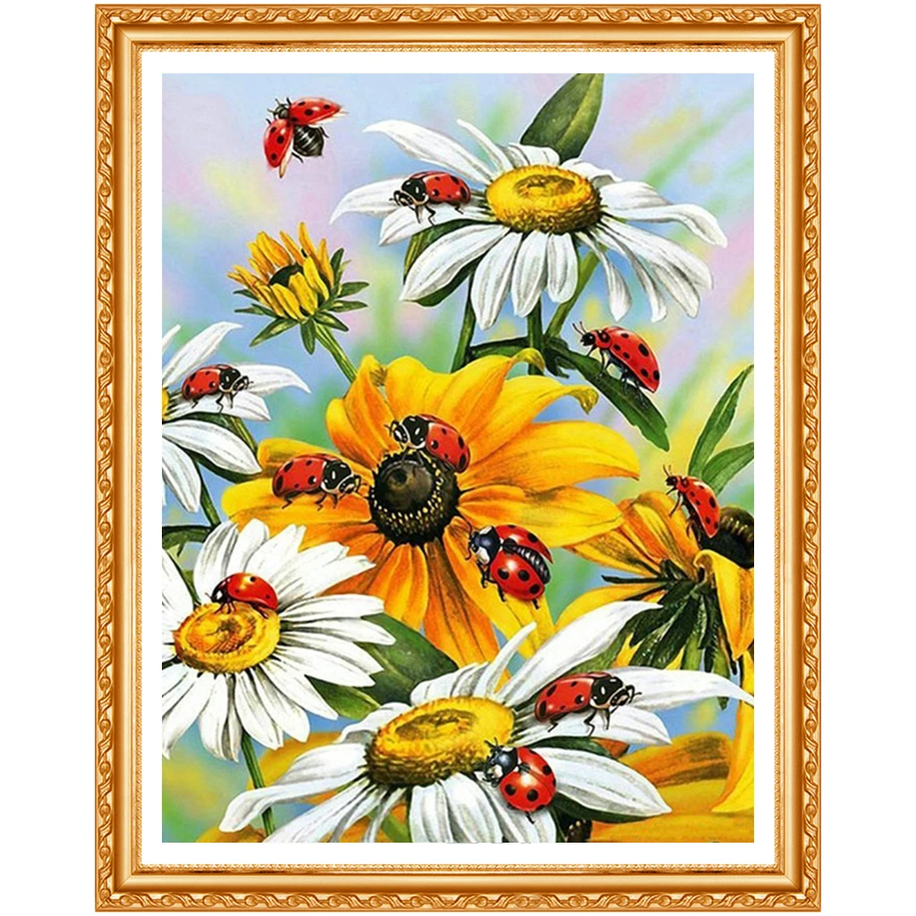 Diamond  Decoration Home Full Square/Round Drill Resin 5D DIY Embroidery Diamond Painting Cross Stitch Flowers