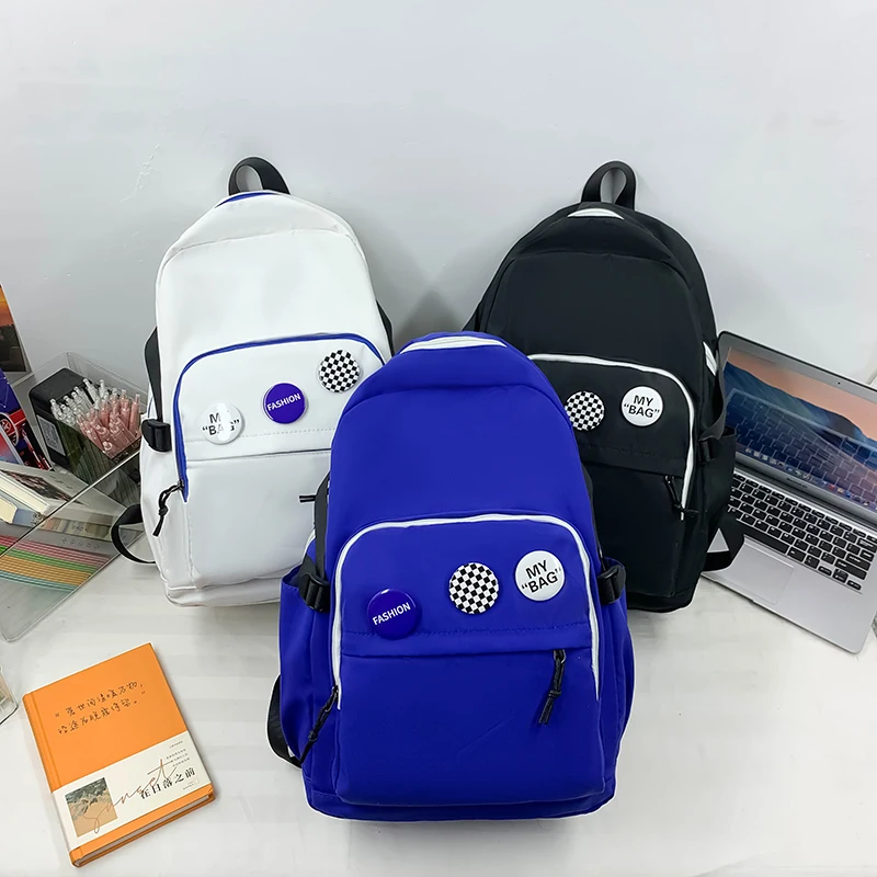 Female Bags on Sale 2023 High Quality Fashionable and Large Capacity Waterproof Backpack Nylon Solid  Leisure Zipper Backpacks