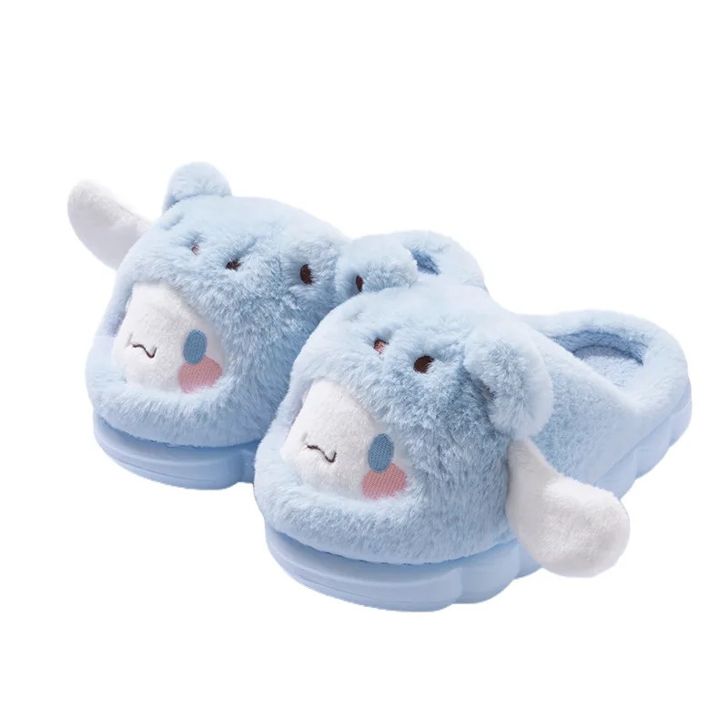 Pantofole in cotone Sanrios Ragazza Inverno Nuova casa Simpatico cartone animato Cinnamoroll Kawaii Cartoon Velluto Addensare Mantieni calde Pantofole pelose