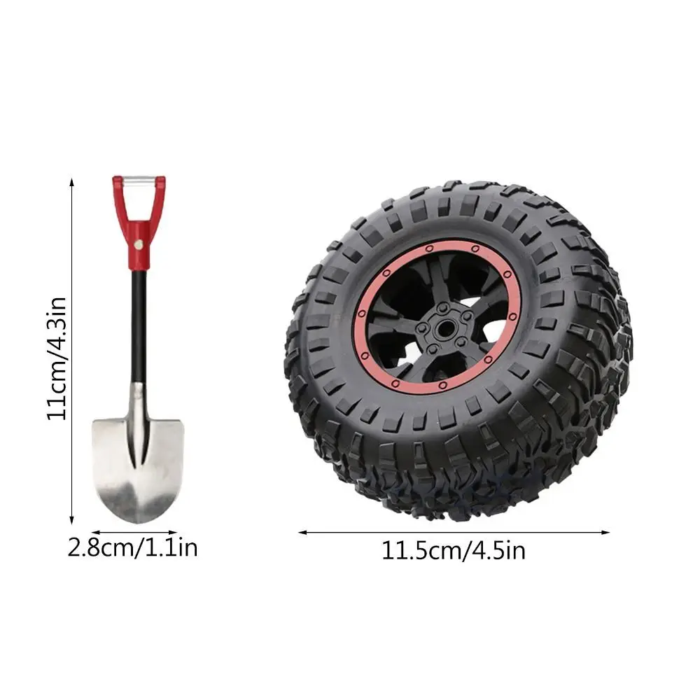 

Tire Shape Tire Auto Exterior 3D Sticker Waterproof Self-Adhesive Tire Shape Car Tail Decor Mini Shovel Miniature
