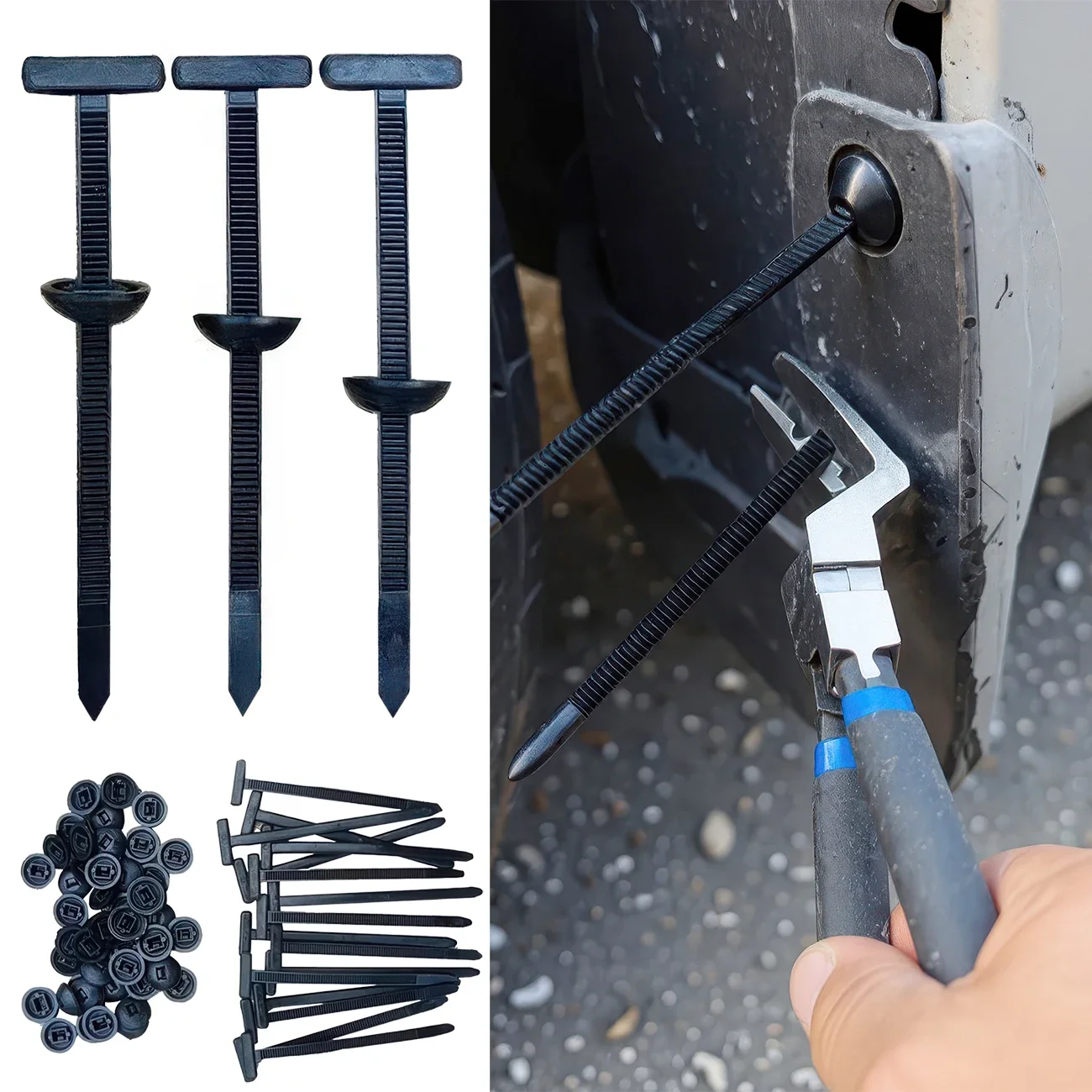 Upgraded 5-200pcs Nylon Universal Cable Tie Buckle Pin and Zip Ties Self-Locking Fixed Cables Zip Tie Wire Fastening Straps