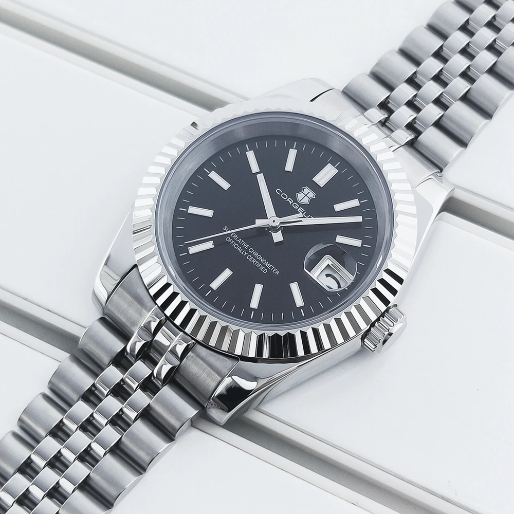 Luxury NH35 Mechanical 36mm/39mm Men/ Women Watch 10Bars Jubilee Bracelet Automatic Dress Watches Fluted Bezel Sapphire Clock