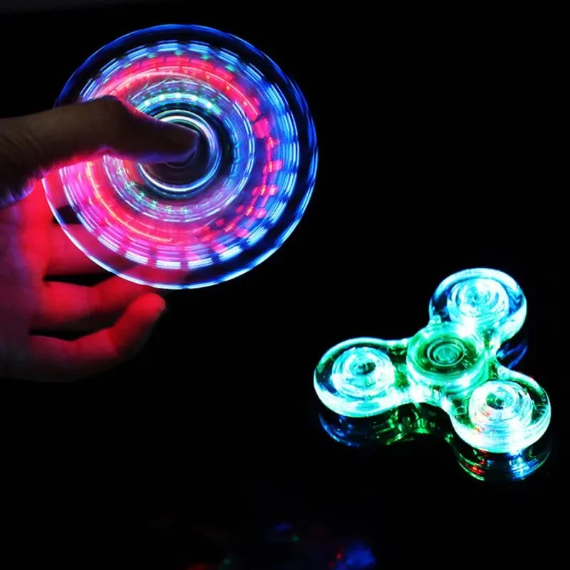 5 Style Luminous LED Light Colorful Fingertip Toys Spinner Hand Top Spinners Figet Spiner Finger Stress Relief Toys