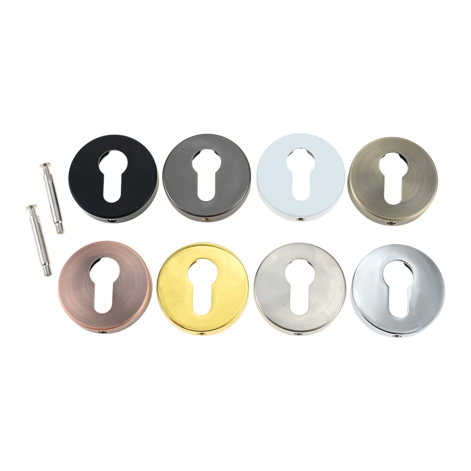 1pc 53*10mm Door Keyhole Cover with Screws Fit for European Standard Locks Zinc Alloy Lock Cylinder Decorative Cover 8 Colors