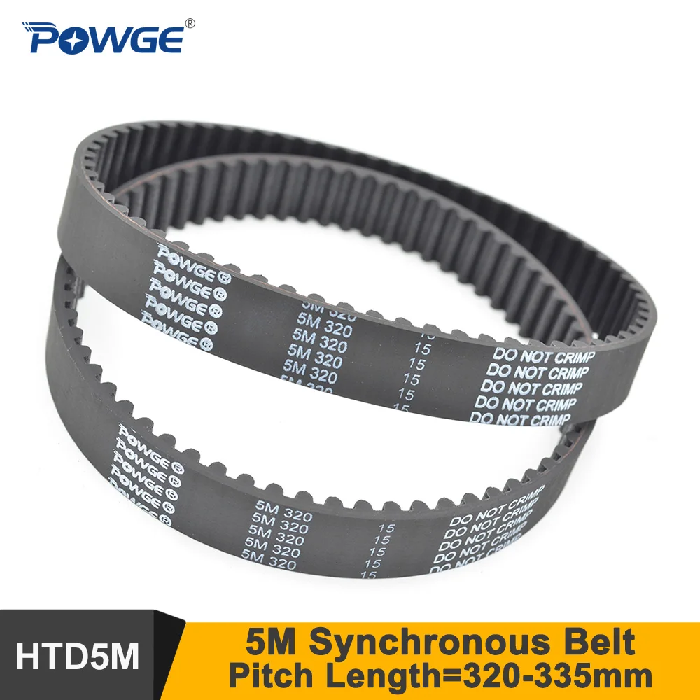 POWGE 320/325/330/335 5M Synchronous Belt Teeth=64/65/66/67 Many Widths Closed-Loop HTD 5M Timing Belt Pulley 325-5M 330-5M