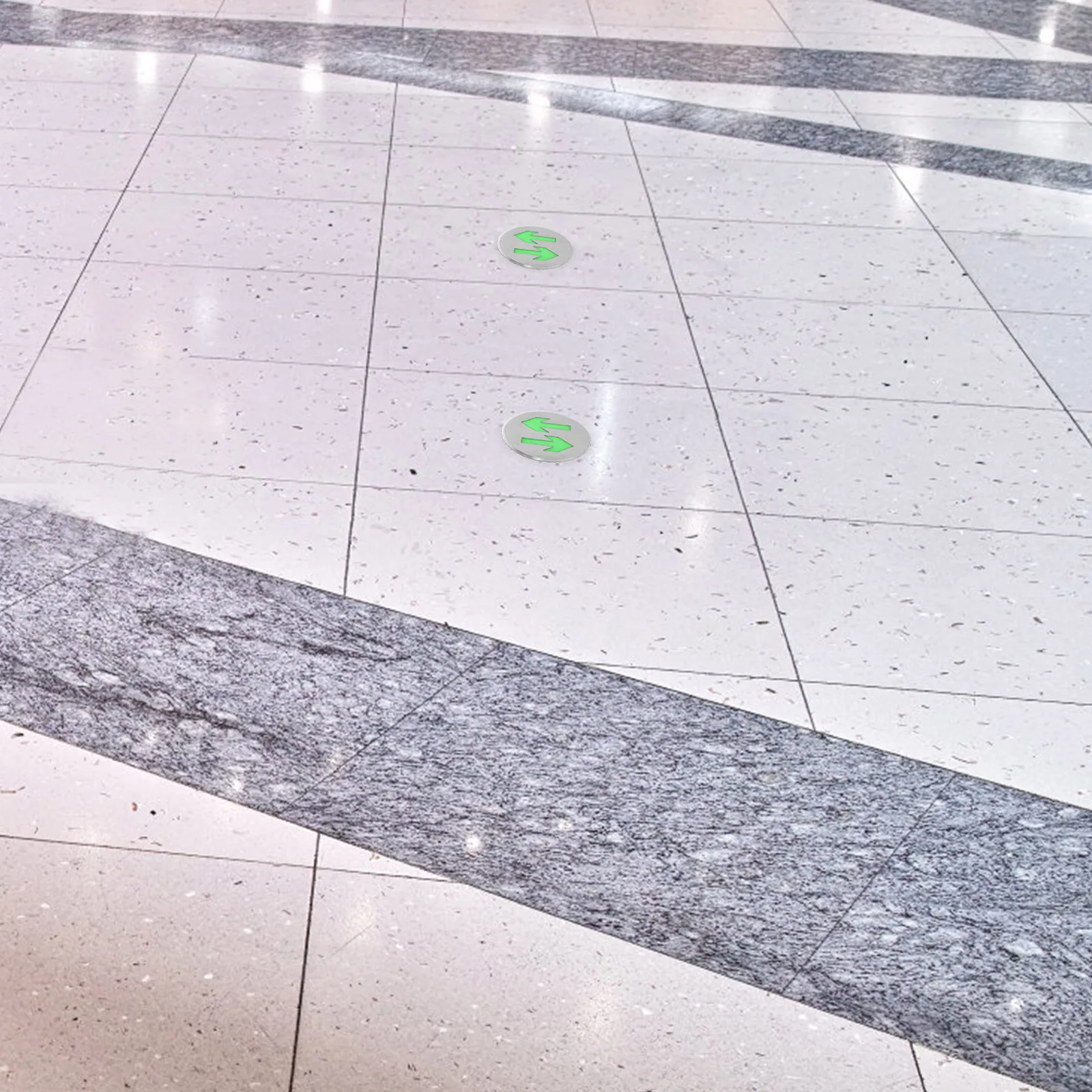 

Self-Illuminating Emergency Exit Floor Glowing Arrow Safety Sign Two-Way Waterproof Fluorescent Metal Arrow Sign For Indoor