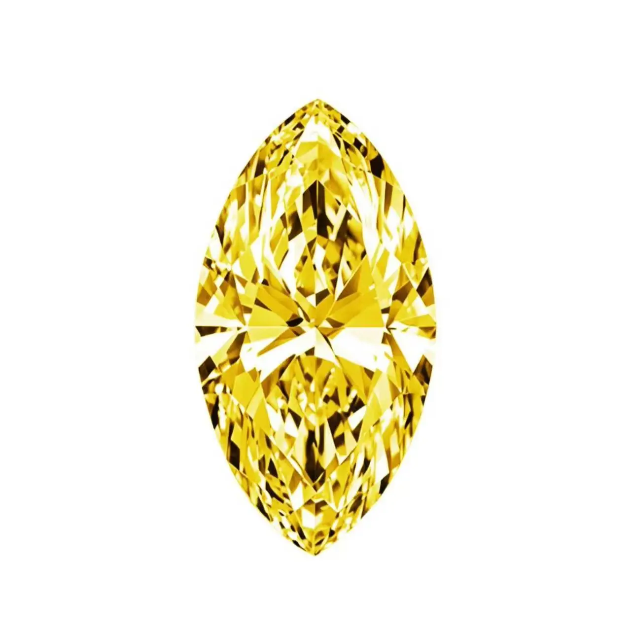 Marquise Brilliant Lab Grown Diamond CVD 1ct  VVS2 VS1 Fancy vivid yellow  IGI Certified Loose DiamondJewelry box included