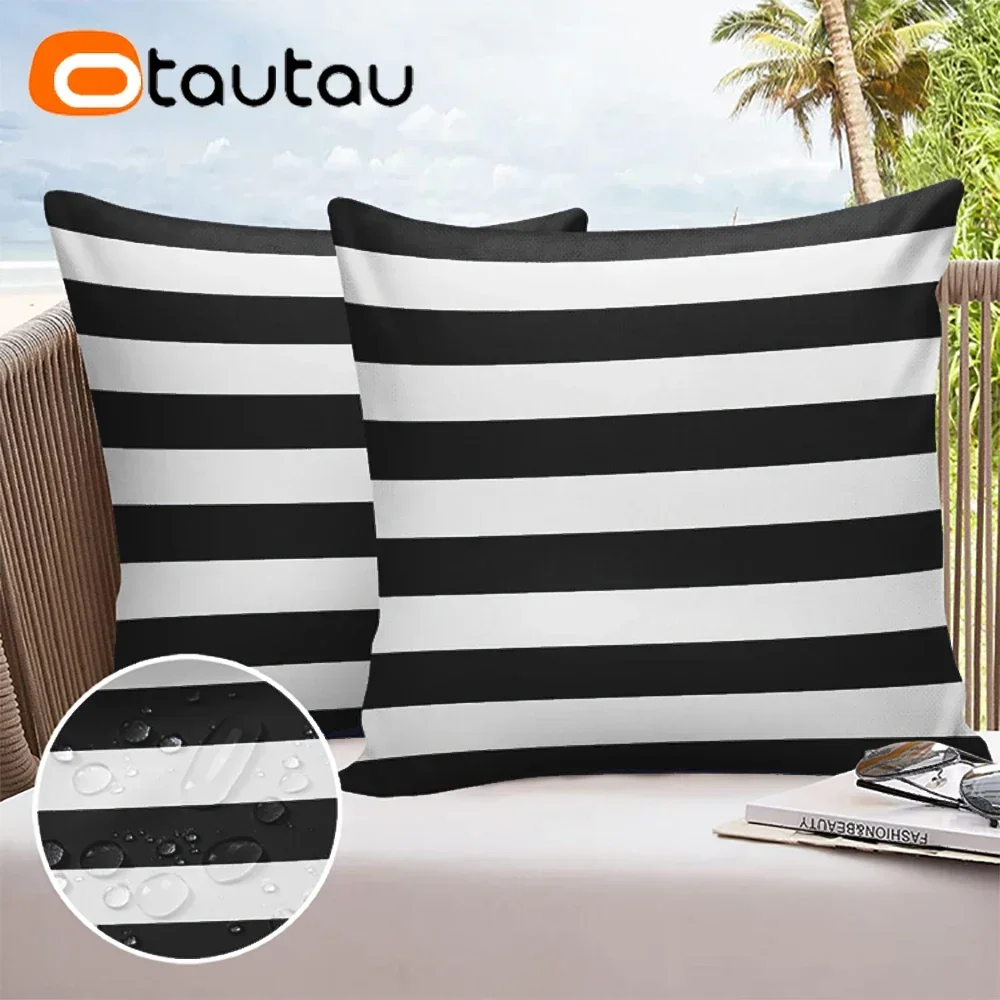 Otautau Outdoor Sofa Kissen bezug ohne Füllstoff Schwimmbad Strand Kissen bezug weichen wasserdichten Streifen Oxford Kissen kd021