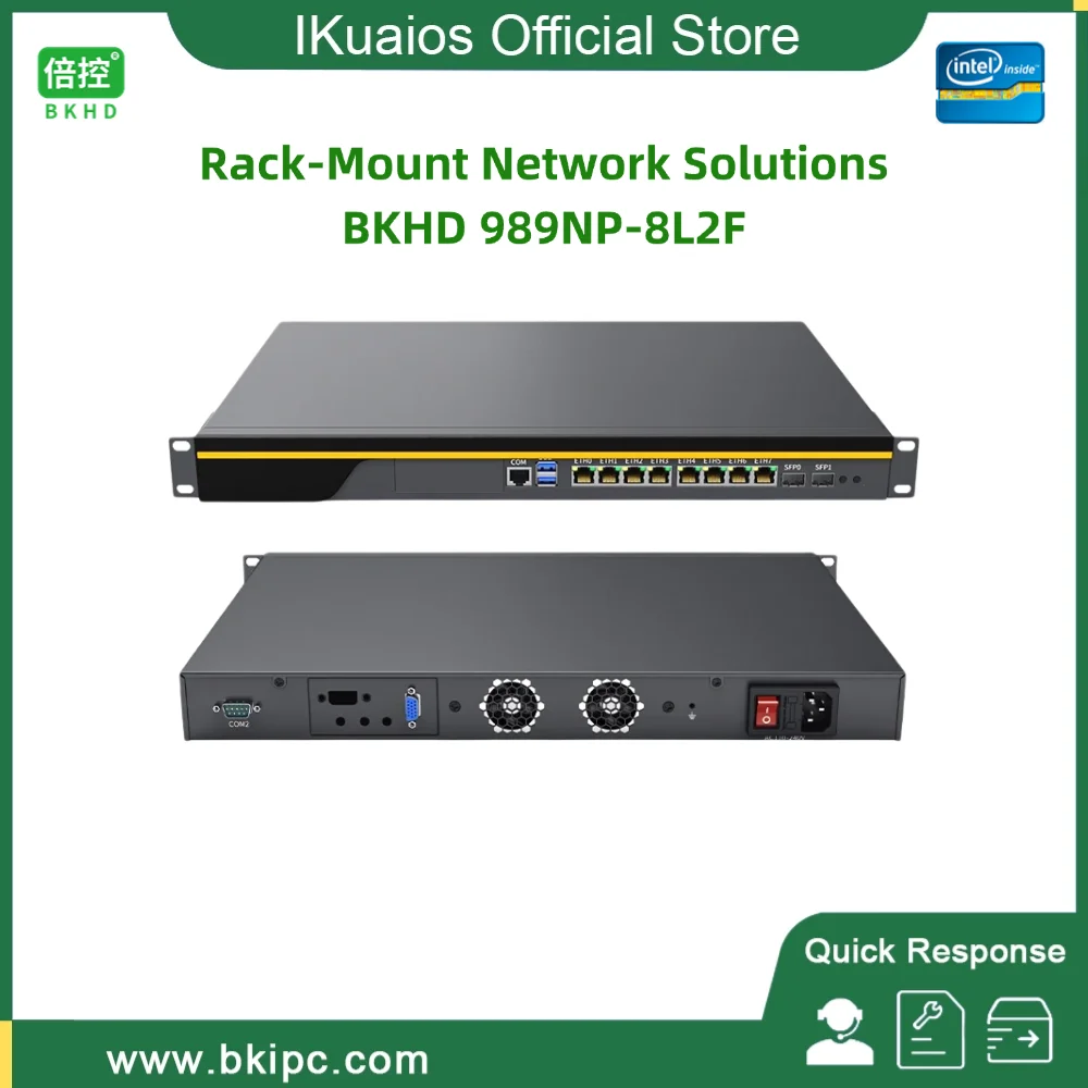 IKuaiOS 1U Rack Grey Chassis 3. generacji Core i3 i5 i7 z 8x1GbE 2x1G SFP Kompatybilny Mikrotik Sophos do routera Firewall 989NP-23