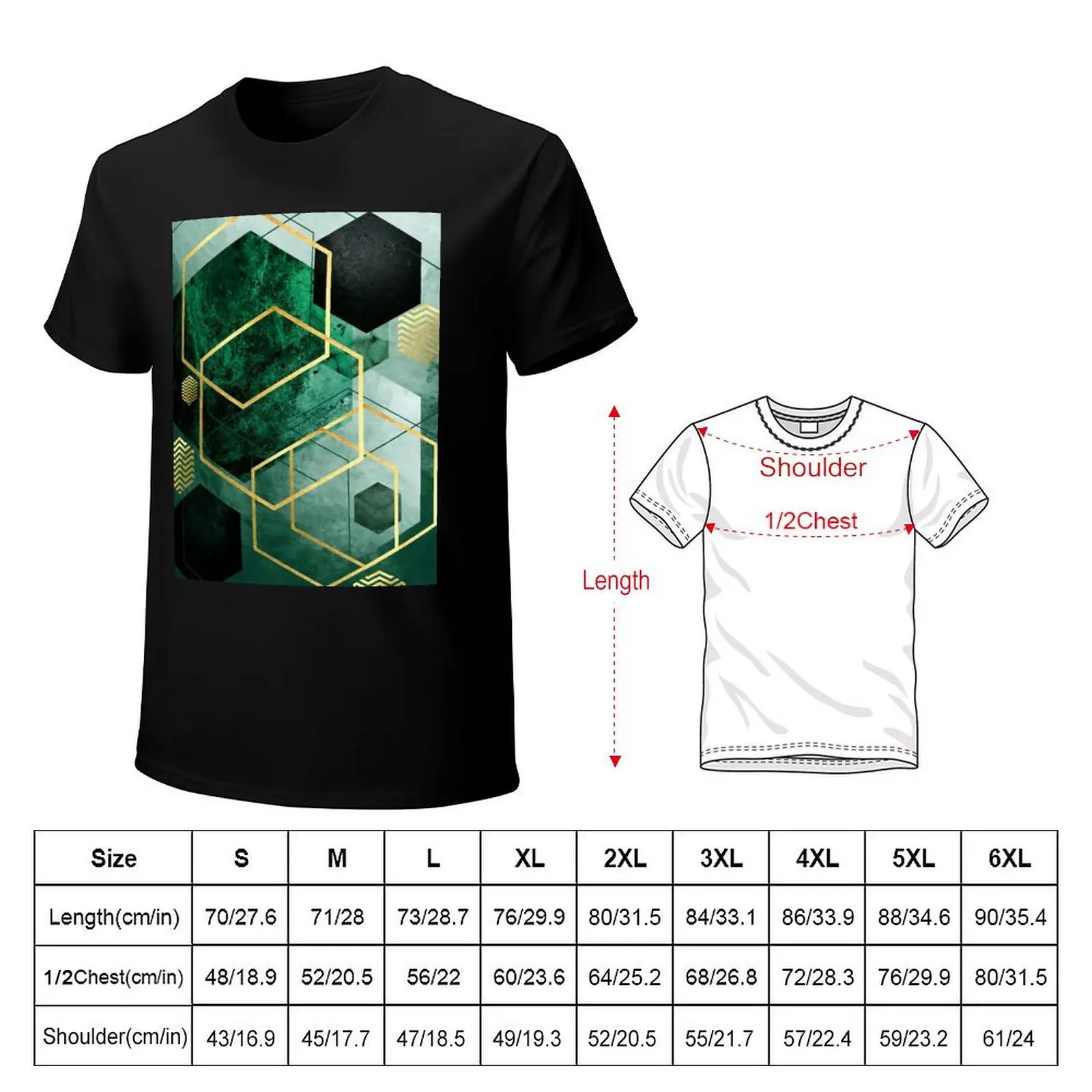 Emerald Green Geo T-Shirt High Elasticity Sports T-Shirt