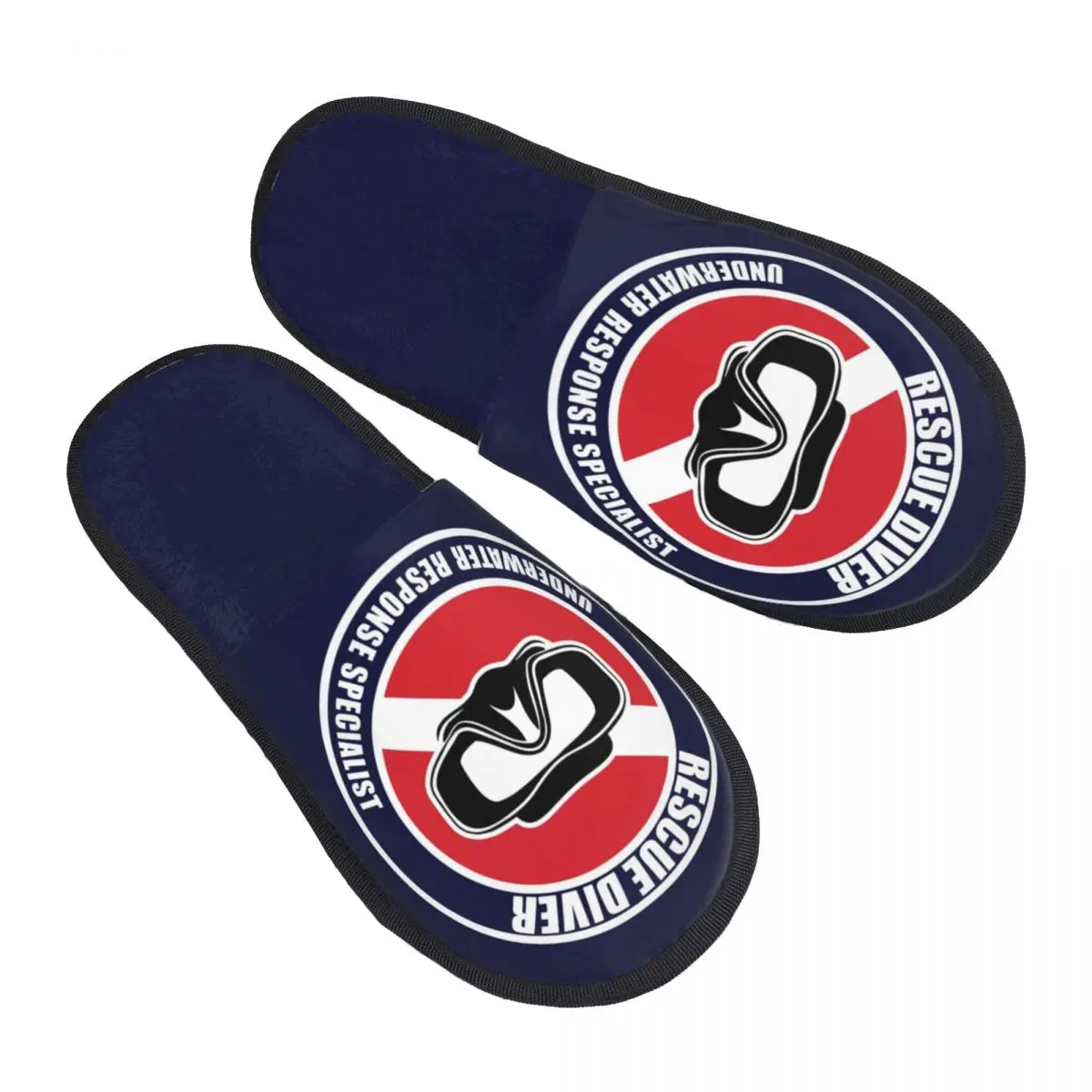 

Rescue Dive Diver Scuba Diving Guest Slippers for Bathroom Women Custom Print House Slipper