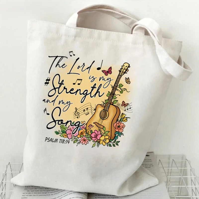 Regalo de cristianos, bolso de lona, monederos y bolsos con estampado de letras de flores silvestres, bolsas de compras de fe cristiana religiosa divertida