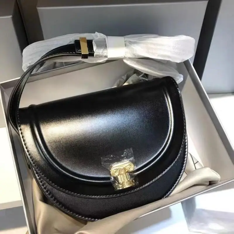 

ACloud Lady Handbag Column Shaped Gold Buckle Light Luxury Retro Commuter Storage High End Feeling Versatile Daily Practical Bag