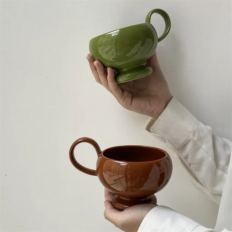 Aladdin Handle Cup,French Retro Home Creative Breakfast Milk Mug,Ceramic Water Mug Coffee Mug,Latte Cups