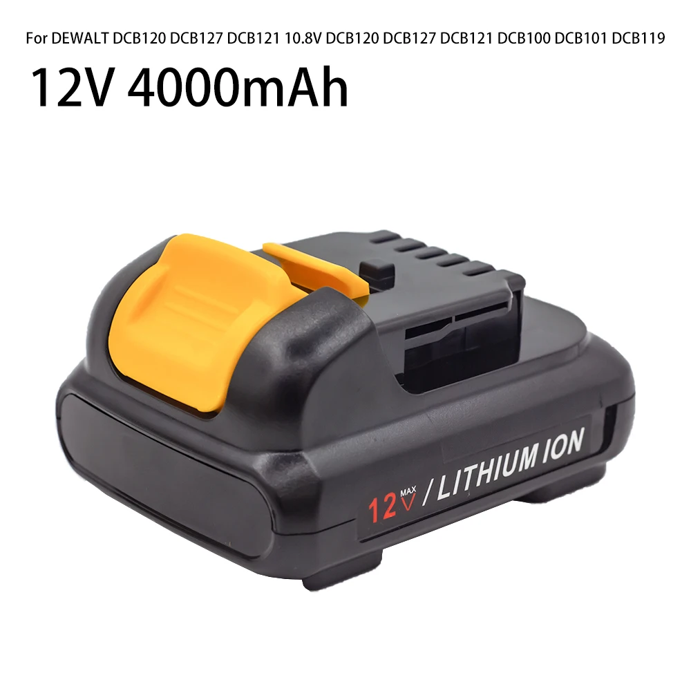 12V 4000mAh For DEWALT DCB120 DCB127 DCB121 10.8V DCB120 DCB127 DCB121 DCB100 DCB101 DCB119 Li-ion Power Tools Battery