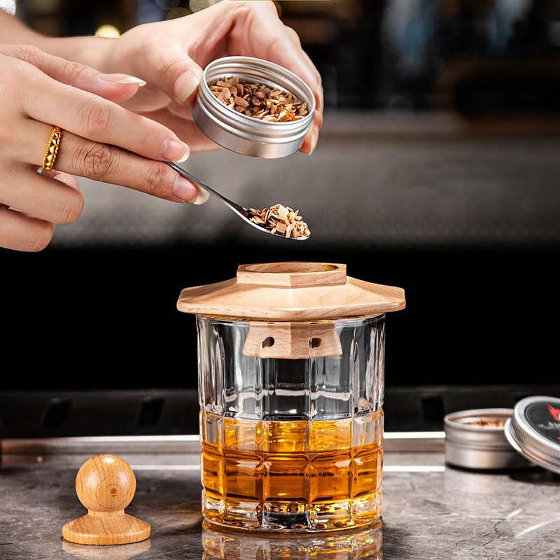 

New Cocktail Smoker Kit Whiskey Wooden Smoked Wood Hood Smoker For Drinks Kitchen Bar Accessories Tools bar cocktail