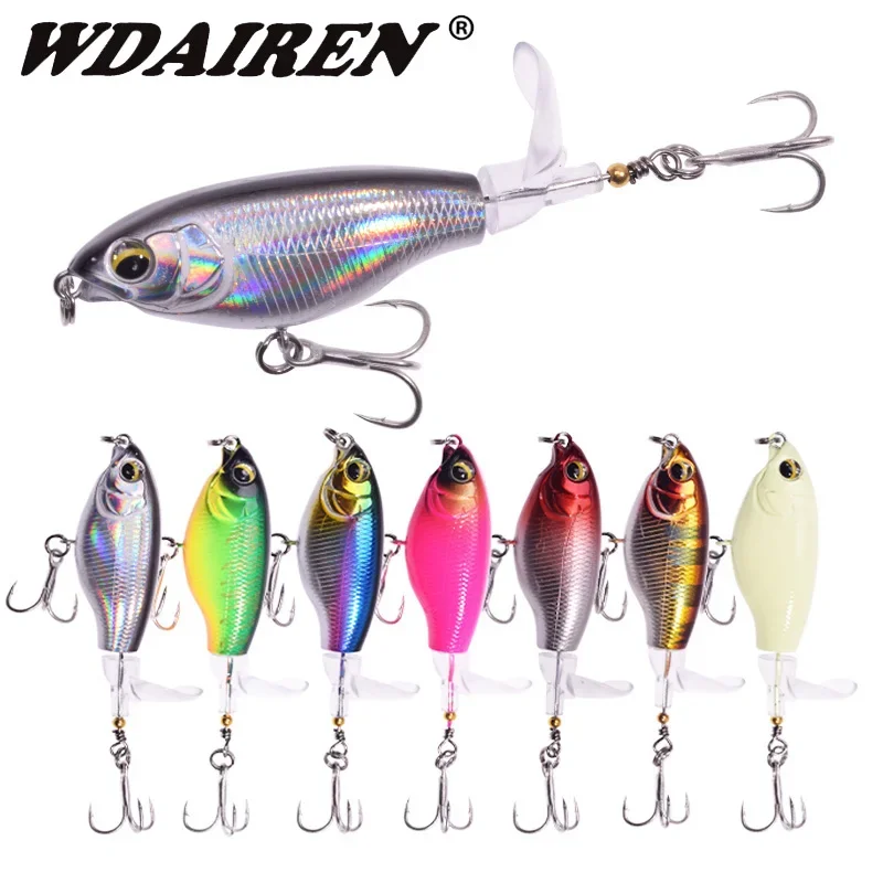 

1 Pc Topwater Fishing Lure 7.5cm 6.5g Artificial Hard Bait Bass Soft Rotating Tail Fishing Tackle Pesca Peche