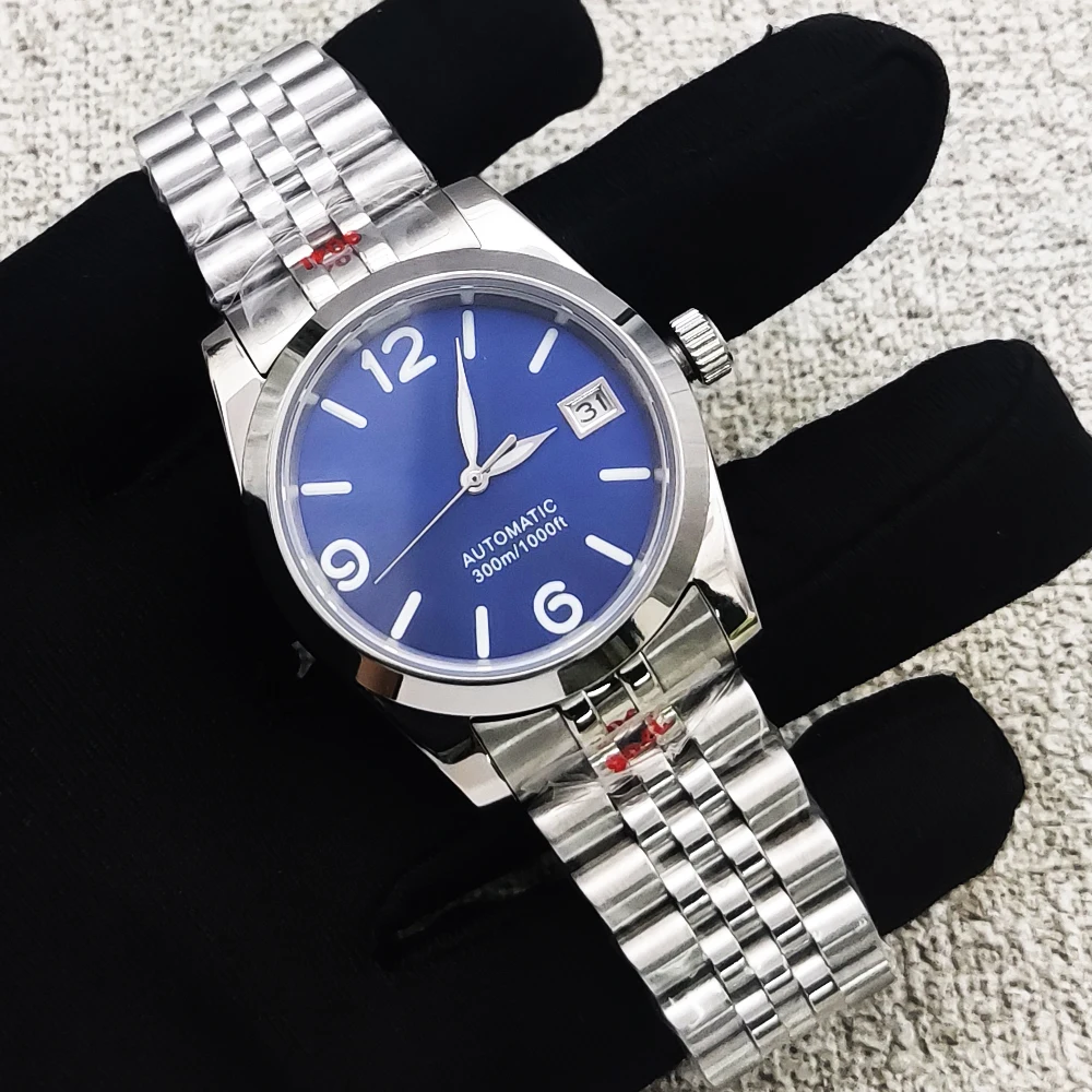 

Dive 36mm/39mm NH35 Watch Date Watches Sapphire Glass C3 Luminous 28.5 dial Transparent Back Cover Japan NH35 Movement