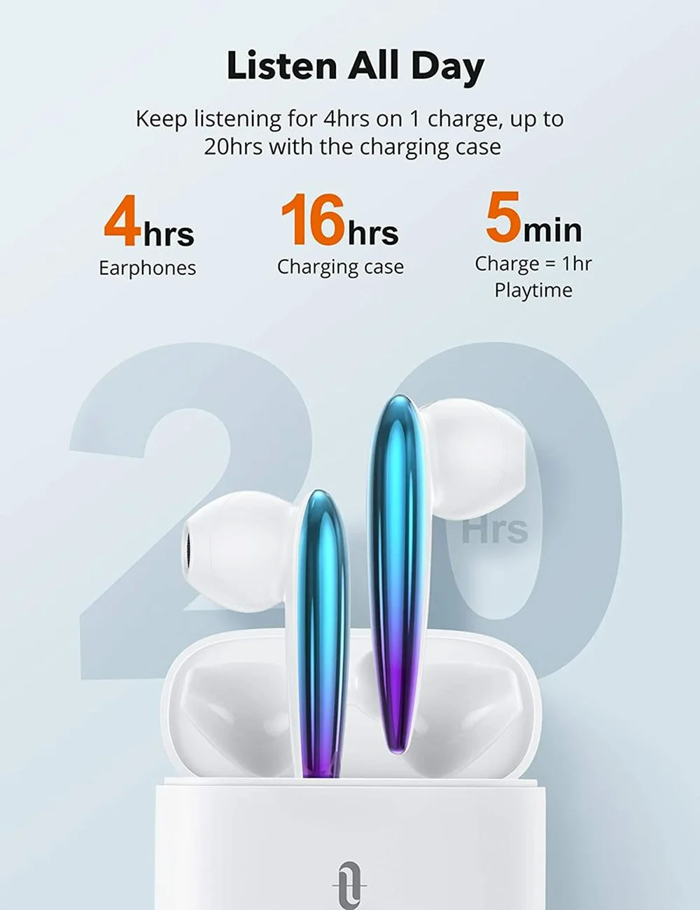 TaoTronics-auriculares inalámbricos SoundLiberty 80, cascos con Bluetooth, TWS, AptX, IPX7, impermeables, con micrófono y cancelación de ruido IA