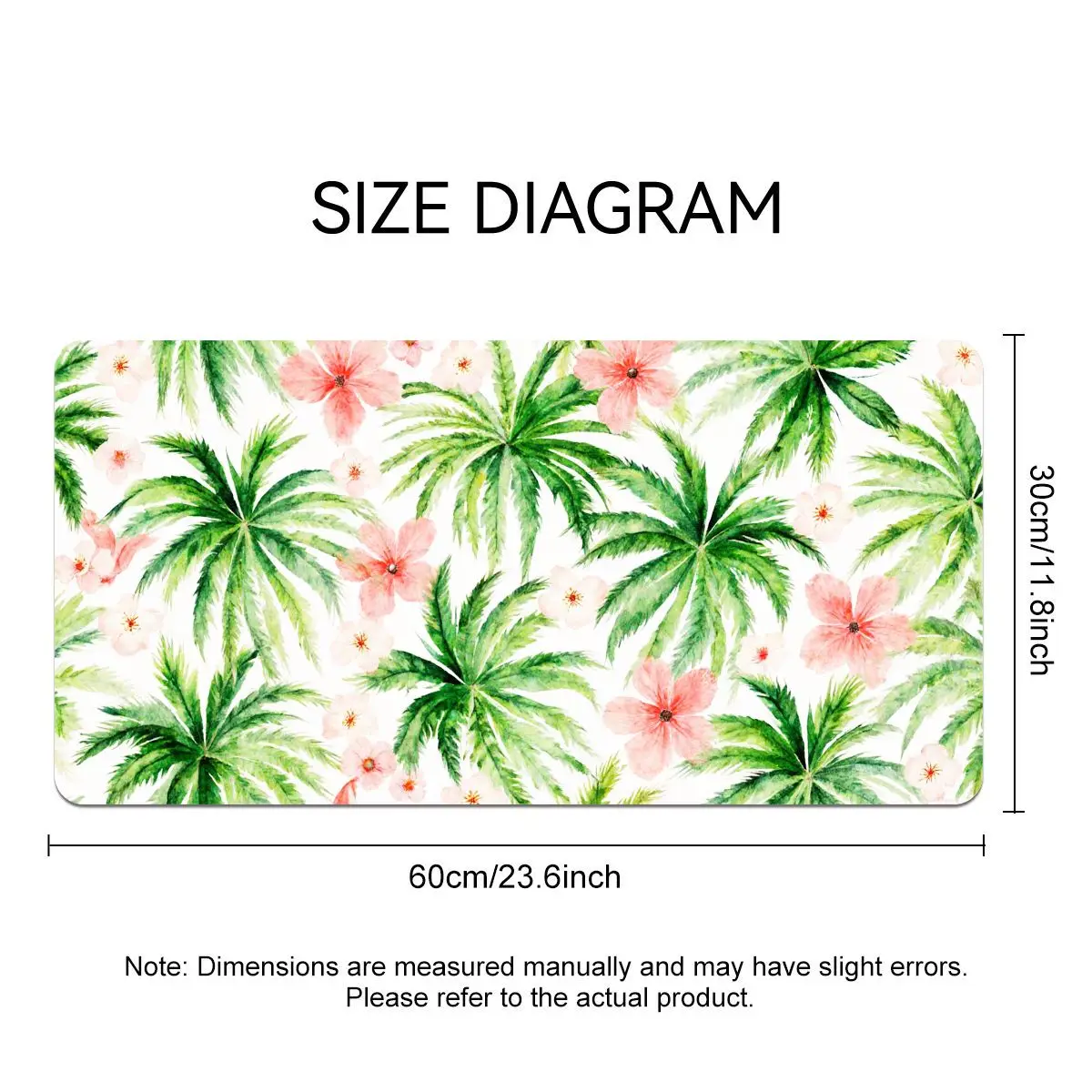 Watercolor Tropical Palm Mouse Pad-Smooth & Dust-Proof,Multi-Purpose Desk Protector for Home/Office,Aesthetic Summer Decor
