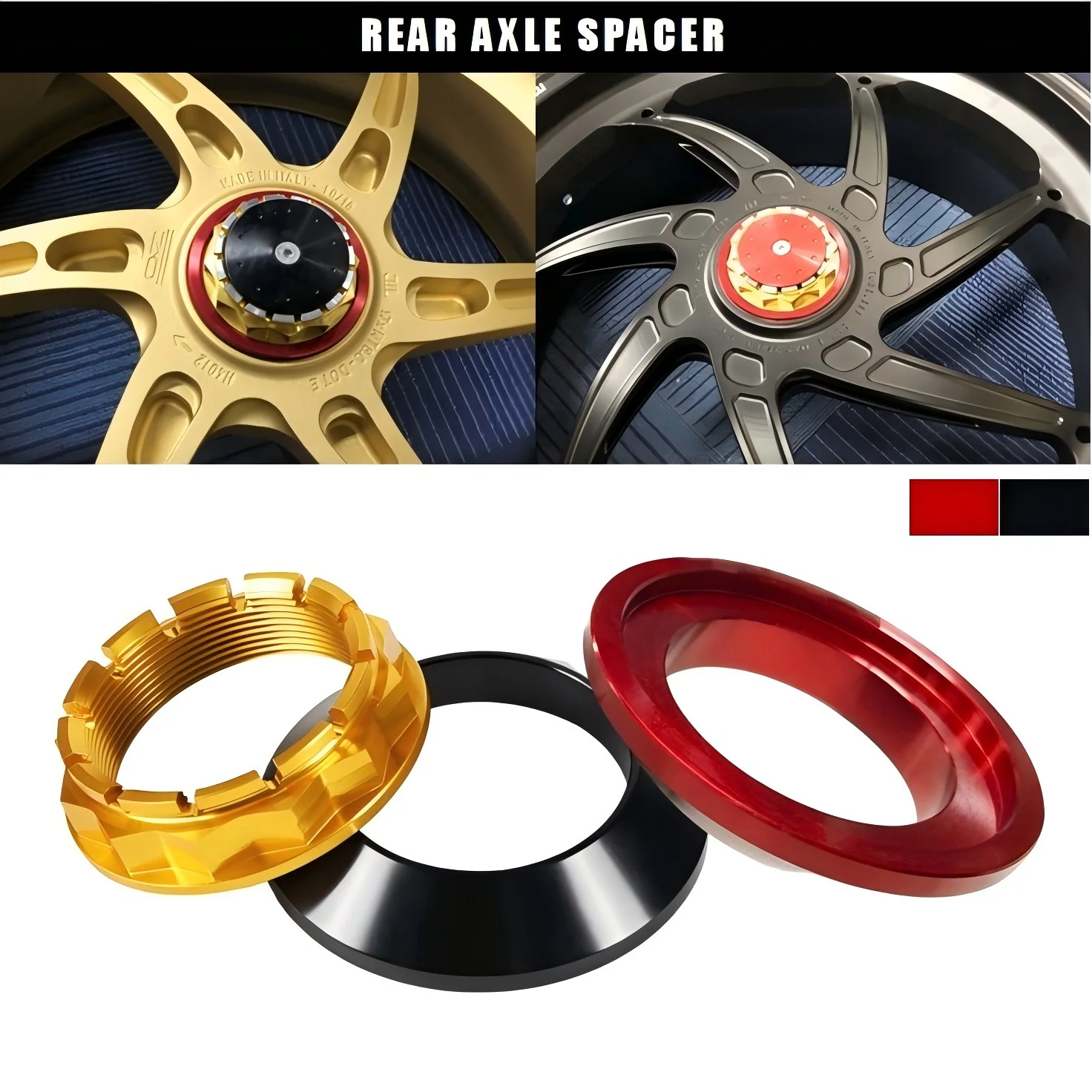 طقم فاصل المحور الخلفي باستخدام الحاسب الآلي من الألومنيوم لـ Ducati SuperSport 950 Monster 1200 Hypermotard 939، مساحة ضبط سلسلة الدراجات النارية