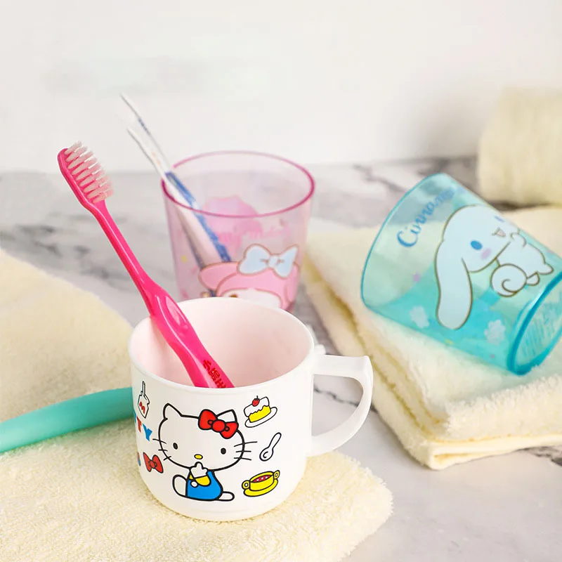 Kawaii Cute Sanrio hellobykitty My Melody Cinnamoroll Little Twin Star Cup tazza per collutorio per bambini Cartoon Girl regalo di compleanno