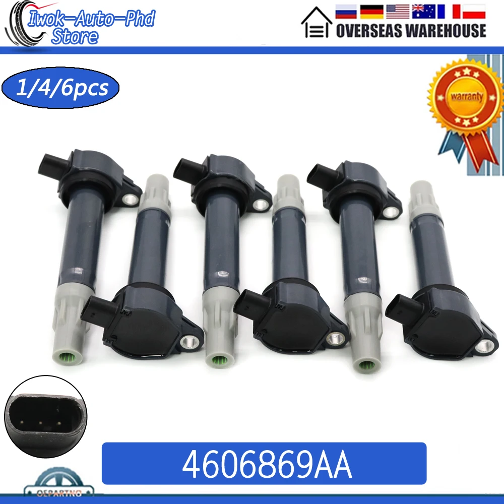 4606869AA High Quality Car Ignition Coil For Chrysler Pacifica Sebring 300 Dodge Challenger Nitro 2.7L 3.5L 4.0L V6 610-00108