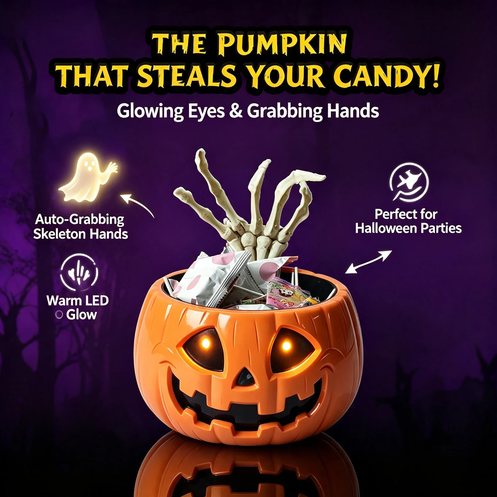 Electric Halloween Pumpkin Can - Home Decor Lighting Tricks recension och pris