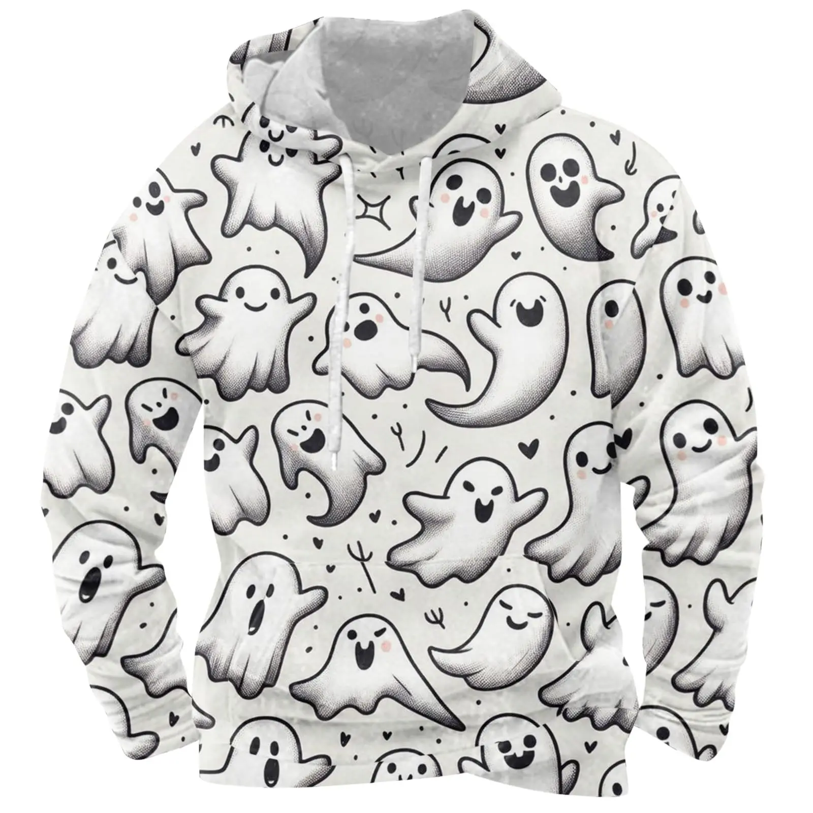 2025 Men Women Universal Tops Hoodies Loose Fit Halloween Pumpkin Skull Print 3d Print Fashion Casual Pullover Hoodies