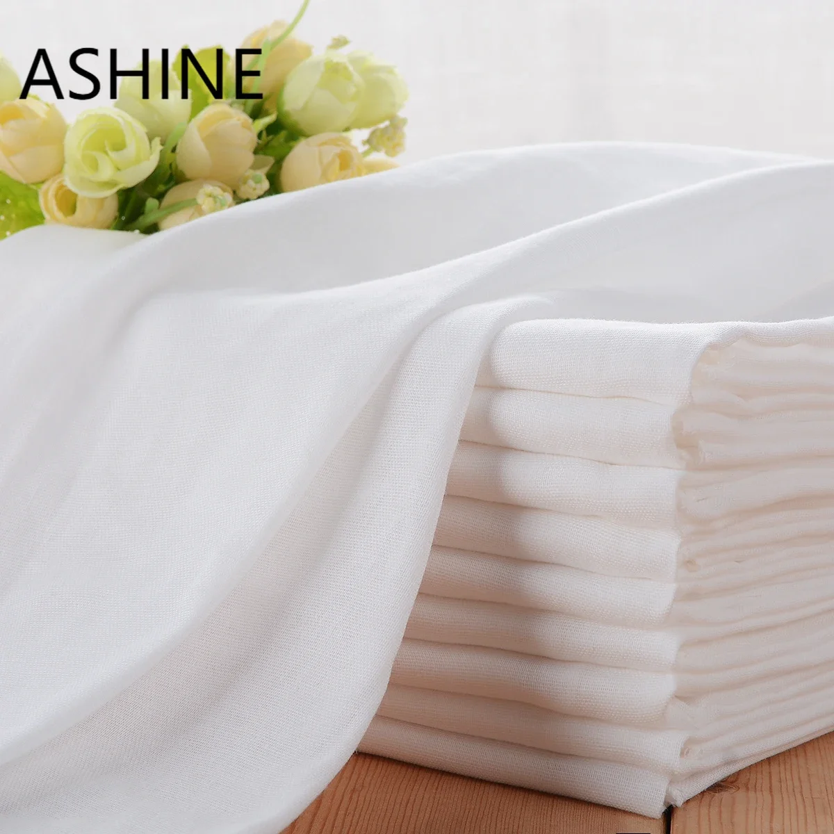 

5M 40X40 Yarn High Density Double Layer Natural Cotton Gauze Muslin Fabric For Towel, Diaper, Scarf Cooking Straining Cheesemaki