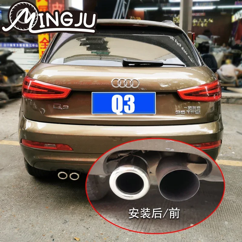 For Audi A4 B8 A1 A3 8V A5 A6 C6 Q3 Q5 Exhaust pipe tail throat accessory muffler 2009 2010 2011 2012 2013 2014 2015 accessori