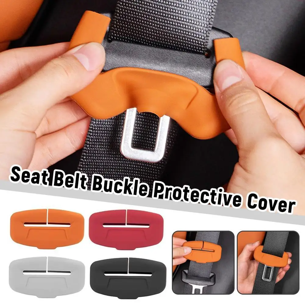  Car Seat Belt Buckle Cover Silicone Universal Car Seatbelt Buckle Protective Case Anti-Scratch Shockproof Interior Accessories
