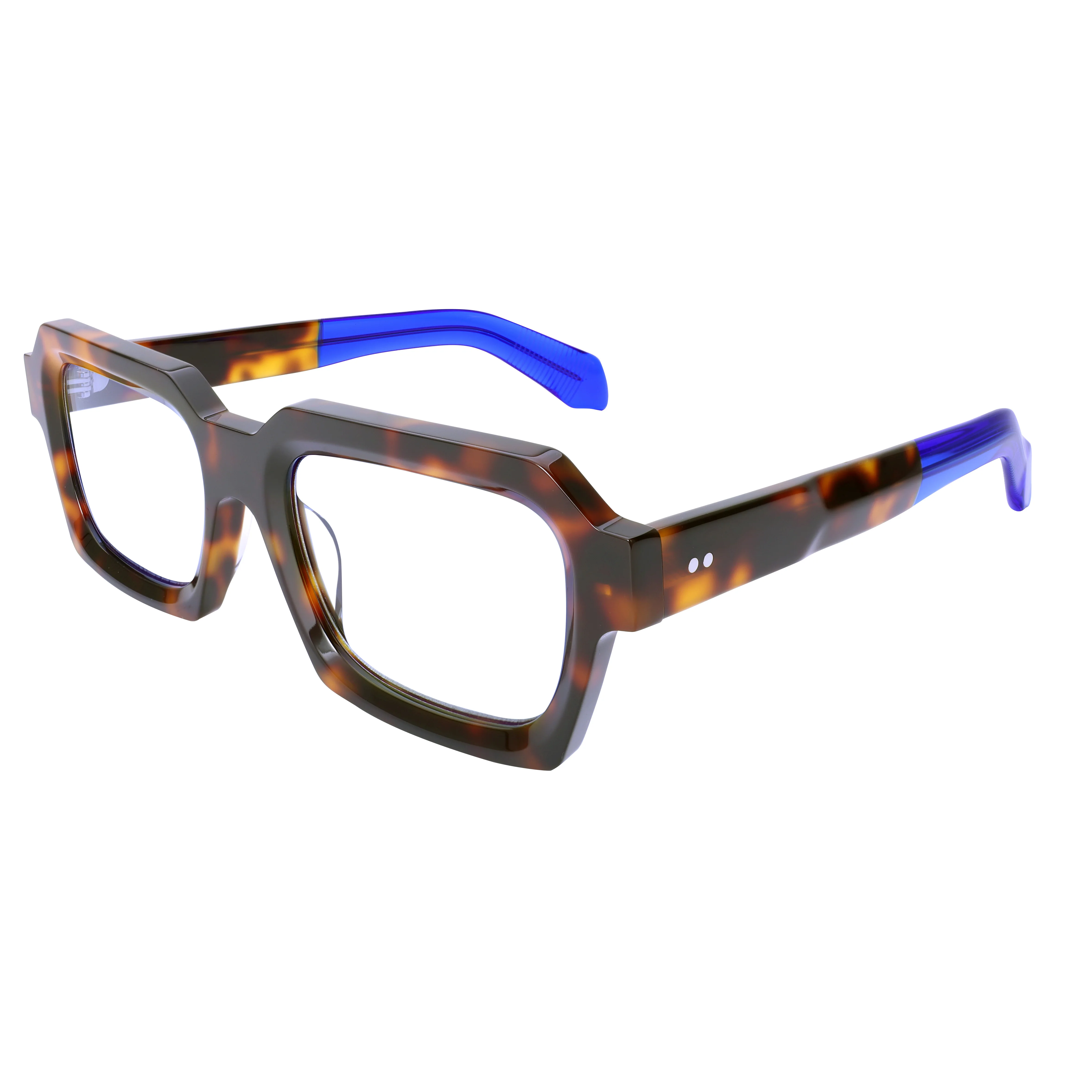 Luxury Design Style Eyeglasses Frame Thick Acetate Wide Top Large Size Clear Lenses for Fashion Forward Individuals