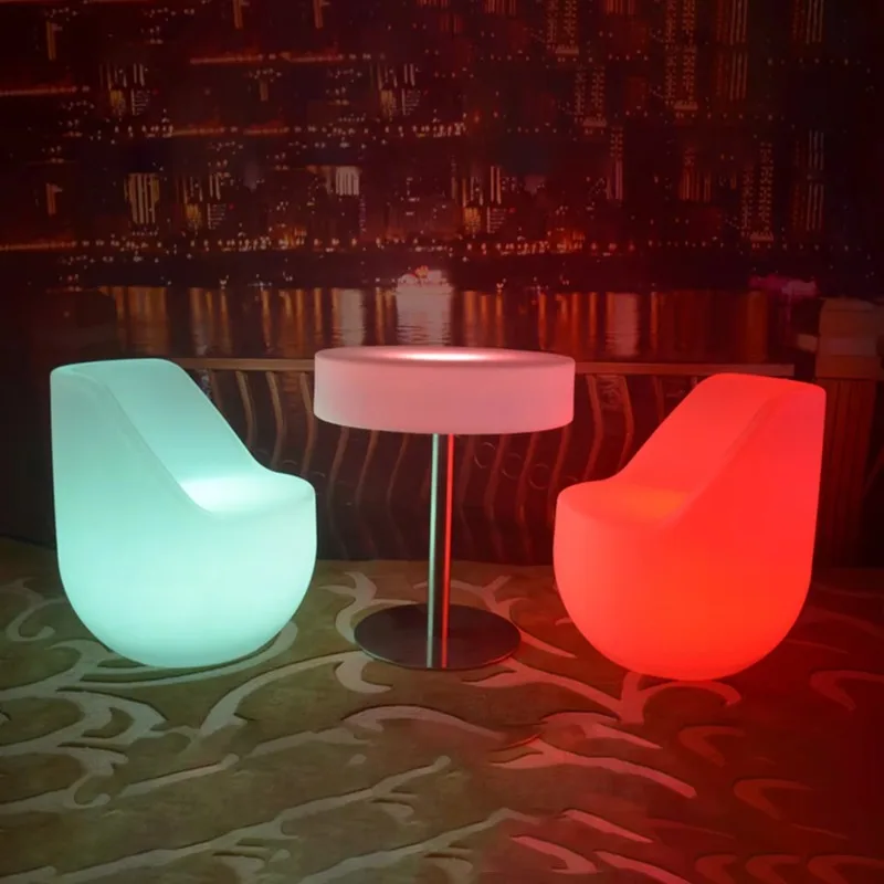 Colorfuldeco Rechargeable Led Light Waterproof Bar Chair Glow  Plastic Party Furniture Outdoor Patio Furniture Coffee Tables