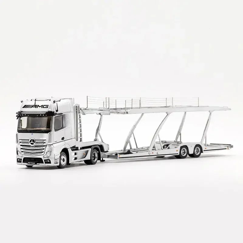 Small toys GCD 1:64 Actros Double Decker Car Trailer LHD Diecast Model Car