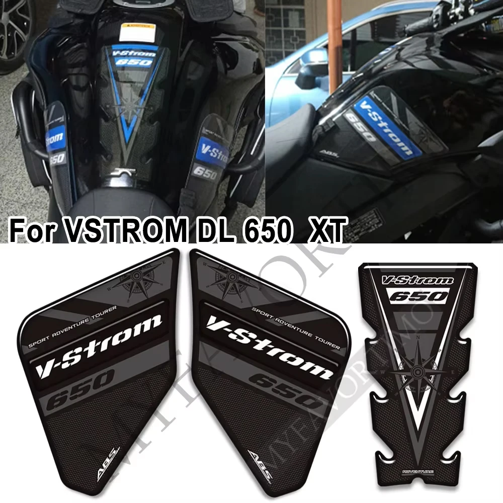 

For Suzuki V STROM VSTROM DL 650 XT 650XT Adventure Motorcycle Tank Pad Protector Trunk Luggage Cases Stickers Fuel Oil Kit